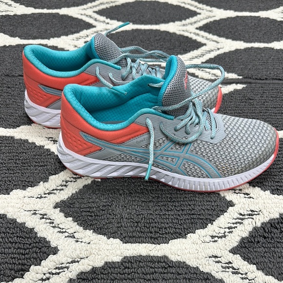 ASICS FuzeX Lyte Women's Running Shoes - Gray and Coral - Picture 1 of 5
